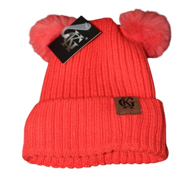 GK Other - SALE!!! GK Kids Double Fur Pom Beanie PINK; RED; IVORY